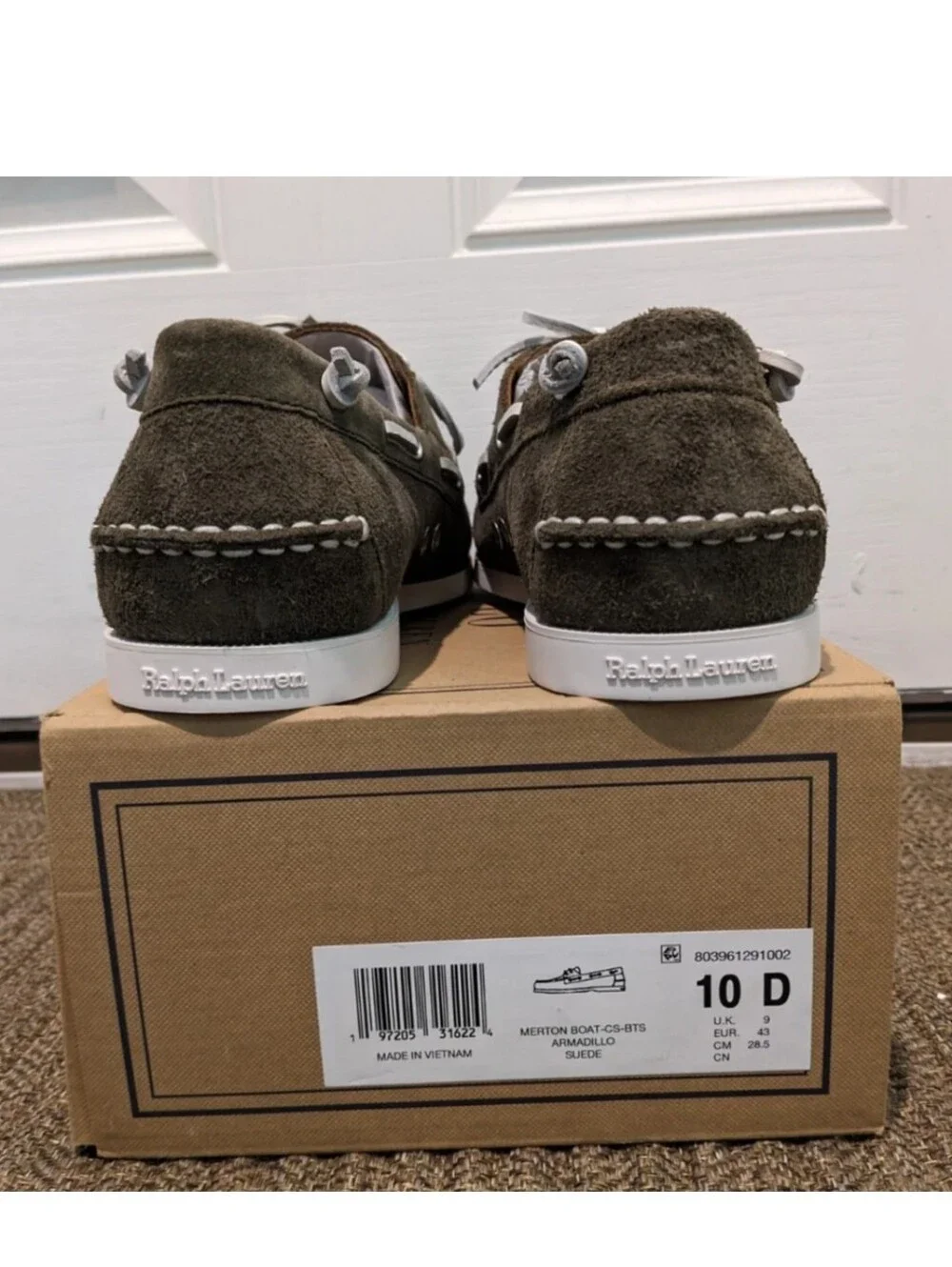 Polo Ralph Lauren Merton Suede Boat Shoe , Green, Men's Size 10 New With Box